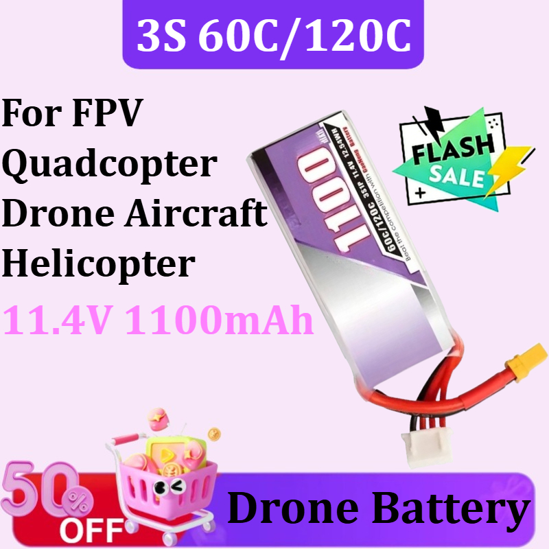 Drone Battery 3S - Baterai Lipo 3S 1100mAh 60C/120C 11.4V