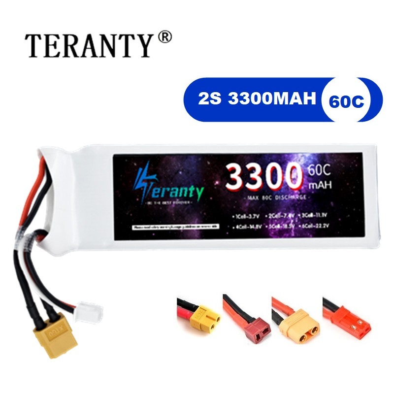Drone Battery Lipo - 2S 7.4V baterai LiPo 3300mAh 60C